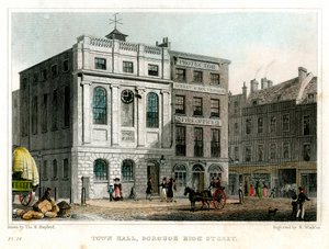 Rådhuset, Borough High Street, Southwark, London, 1830.