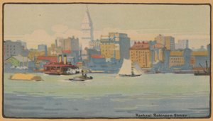 New York från 34th Street Ferry, 1914.