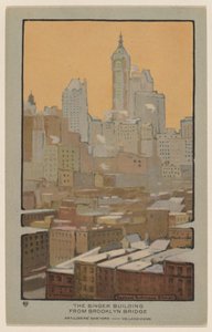 Singer Building från Brooklyn Bridge av Rachael Robinson Elmer