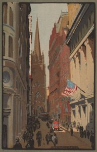 Trinity Church och Wall Street, 1914.