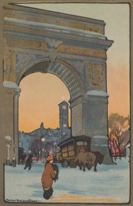 Washington Arch vid Winter Twilight, 1914.