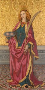 Saint Agatha, ca 1500 (olja och guld på pannå) av Rafael Vergós