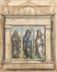 Saint Roch mellan Saints Anthony Abbot och Catherine of Alexandria