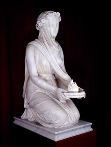 Staty av en vestalisk jungfru (marmor) av Raffaello Monti