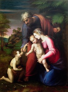 Helig familj med Johannes Döparen, 151314 av Raffaello Sanzio Raphael