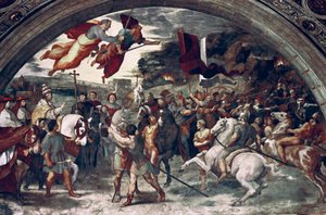 Påven Leo I, Repulsing Attila, detalj, 1511-14 av Raffaello Sanzio Raphael