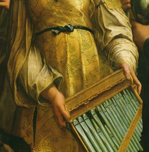 S:ta Cecilia omgiven av St. Paulus, St. Johannes evangelisten, St. Augustinus och Maria Magdalena, ca 1513 (detalj av 182507) av Raffaello Sanzio Raphael