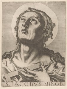 Heilige Jakobus de Mindere St. Jakob den mindre (titel på objekt) Kristus, Maria och de tolv apostelen (serietitel) The Sacred Apostolic College (serietitel) av Raffaello Schiaminossi