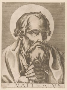 Sankt Matteus S. Matthaeus (titel på objekt) Kristus, Maria och de tolv apostlarna (serietitel) Il sacrato collegio apostolico (serietitel)