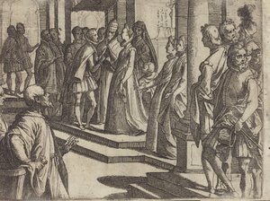 Trolovningen av Margareta av Österrike till Filip III, kung av Spanien [verso] av Raffaello Schiaminossi