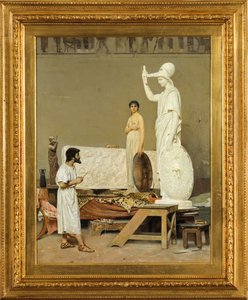 Phidias arbetar på sin staty av Minerva, 1869.