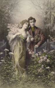 Par med blomma