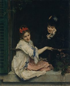 Flickor vid ett fönster, ca. 1875. av Raimundo de Madrazo y Garreta