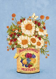 Blommor i en gammaldags teburk