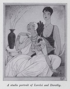 Illustration för "But Gentlemen Marry Brunettes" av Anita Loos (litho) av Ralph Barton