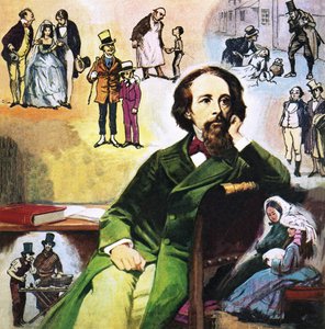 Charles Dickens med sina karaktärer av Ralph Bruce