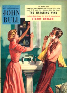 Framsidan av "John Bull", oktober 1955 (färglitografi) av Ralph Bruce