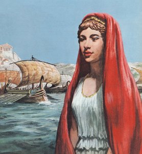 Helena av Troja (färglitografi)
