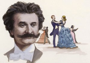 Johann Strauss den yngre (gouache på papper)