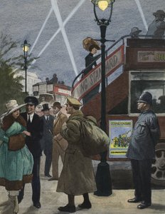 London under första världskriget (gouache på papper) av Ralph Bruce