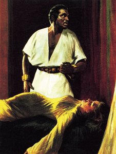 Sir Laurence Olivier på scenen i National Theatre-produktionen av Shakespeares Othello