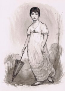 Den unga Jane Austen (blyerts och akvarell) av Ralph Bruce
