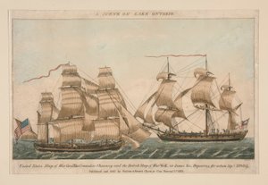 En scen på Lake Ontario (Sloop Pike and Wolf) av Ralph Rawdon