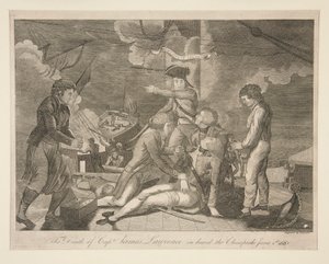 Kapten James Lawrences död ombord på Chesapeake, 1 juni 1813 av Ralph Rawdon