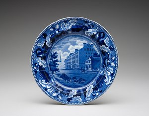 Tallrik, c. 1831-1832 (blyglaserat lergods med transfertryck) av Ralph Stevenson