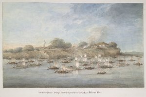 Lord Hastings flottilj vid floden, med många pinnace budgerows