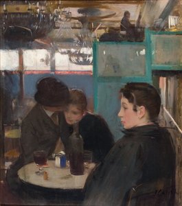 Interiör av Moulin de la Galette - Casas, Ramon (1866-1932) - ca. 1890 - Olja på duk - 78,5x69 - Kataloniens nationella konstmuseum, Barcelona