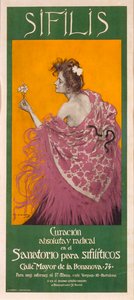 Syfilis (affisch) - Ramon Casas verk (1866-1932) - 1900 - Färglitografi - 80x34,3 - Kataloniens nationella konstmuseum, Barcelona av Ramón Casas