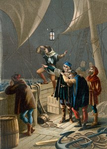 Columbus ser ett ljus som indikerar landets närhet