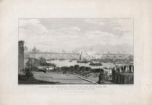 Waterloo Bridge, London, öppnar den 18 juni 1817 av Ramsay Richard Reinagle