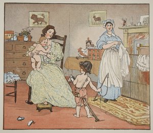 Bye, Baby Bunting, illustration från "Hey Diddle Diddle and Bye, Baby Bunting", 1882