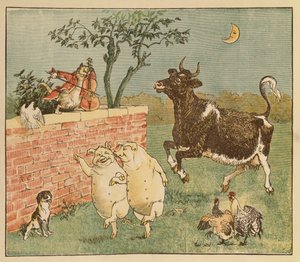 Katten, fiolen och kon - Illustrationer från Hey Diddle Diddle