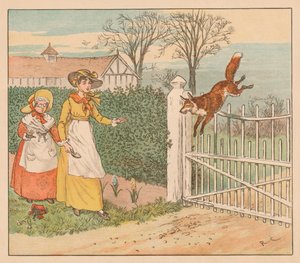 Räven hoppar över parsons port, c1883. av Randolph Caldecott