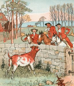 The Hunt (färglitografi) av Randolph Caldecott