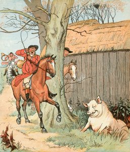 The Hunt (färglitografi) av Randolph Caldecott