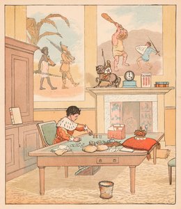 Kungen var i sitt räknehus, Counting out his Money, 1880. av Randolph Caldecott