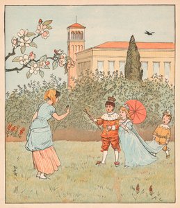 Pigan och Jenny Wren, 1880. av Randolph Caldecott