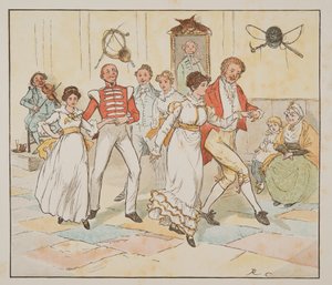 Soldaten och hans brud, från The Hey Diddle Diddle Picture Book, pub.1882 (färggravyr) av Randolph Caldecott