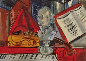 Hyllning till Mozart, ca 1945 (olja på duk) av Raoul Dufy