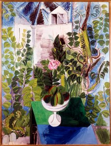 Hus och trädgård (rosa inuti). Målning av Raoul Dufy (1877-1953)