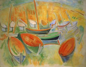 Båtar i Martigues av Raoul Dufy