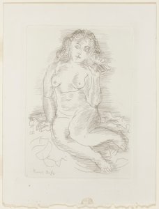 Naken som lyssnar på en snäcka av Raoul Dufy