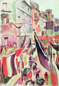 Gata dekorerad med flaggor, Le Havre (olja på duk) av Raoul Dufy