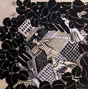 Tennis (penna  bläck och gouache på papper) av Raoul Dufy