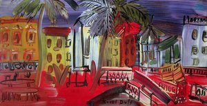 Musikpaviljongen på torget, Hyeres, ca 1938 (panel) av Raoul Dufy