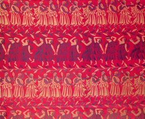 "Orpheus kortege", sidendamast formgiven av Raoul Dufy (1878-1953), vävd av Bianchini-Ferier av Raoul Dufy